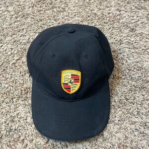 Porsche Stuttgart Black Baseball Cap Adjustable Strap Logo Embroidered READ